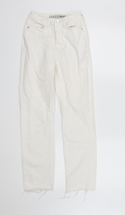 Denim CO. Womens White  Denim Mom Jeans Size 4 L24 in