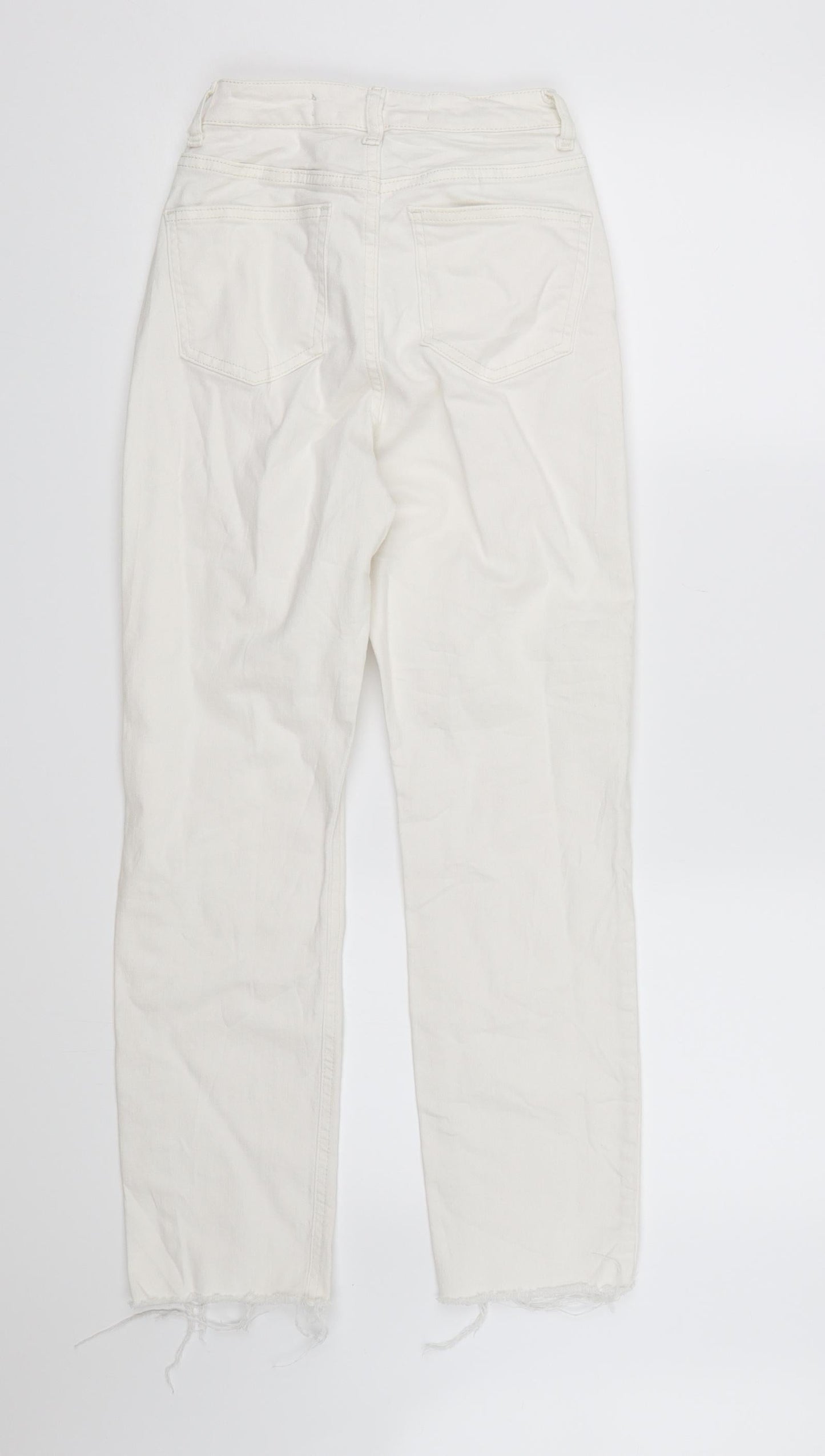 Denim CO. Womens White  Denim Mom Jeans Size 4 L24 in