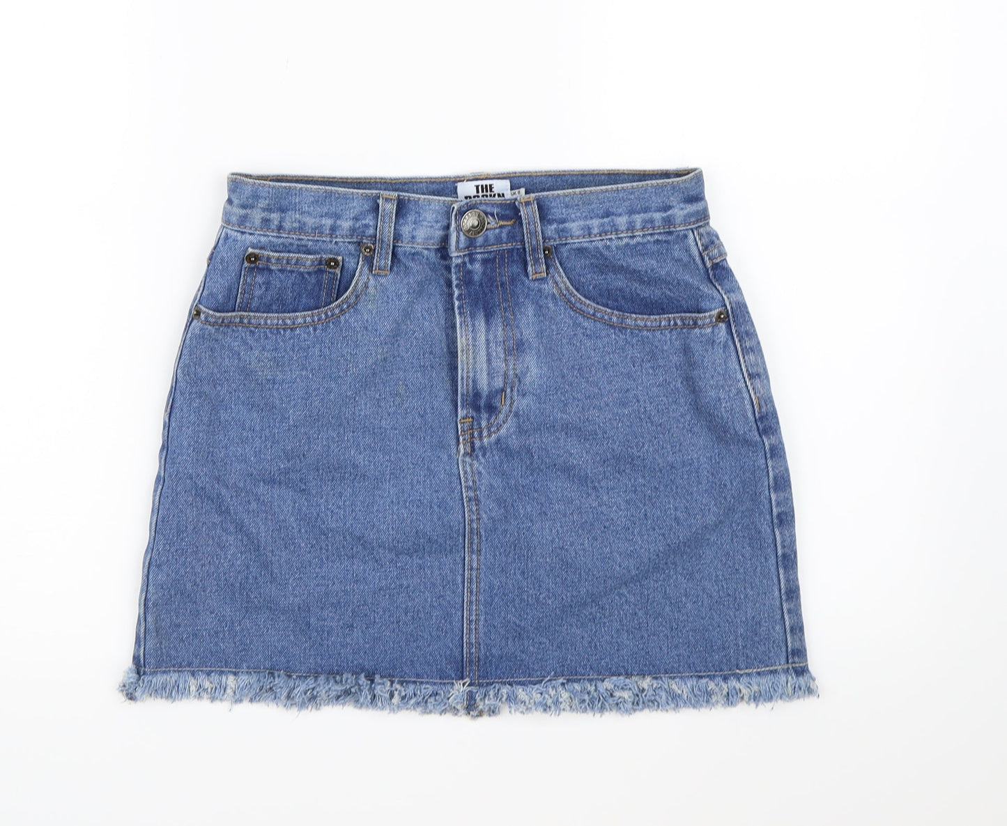 The Rockin Rev Womens Blue  Denim A-Line Skirt Size 8