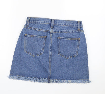 The Rockin Rev Womens Blue  Denim A-Line Skirt Size 8