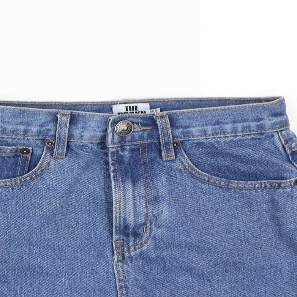 The Rockin Rev Womens Blue  Denim A-Line Skirt Size 8