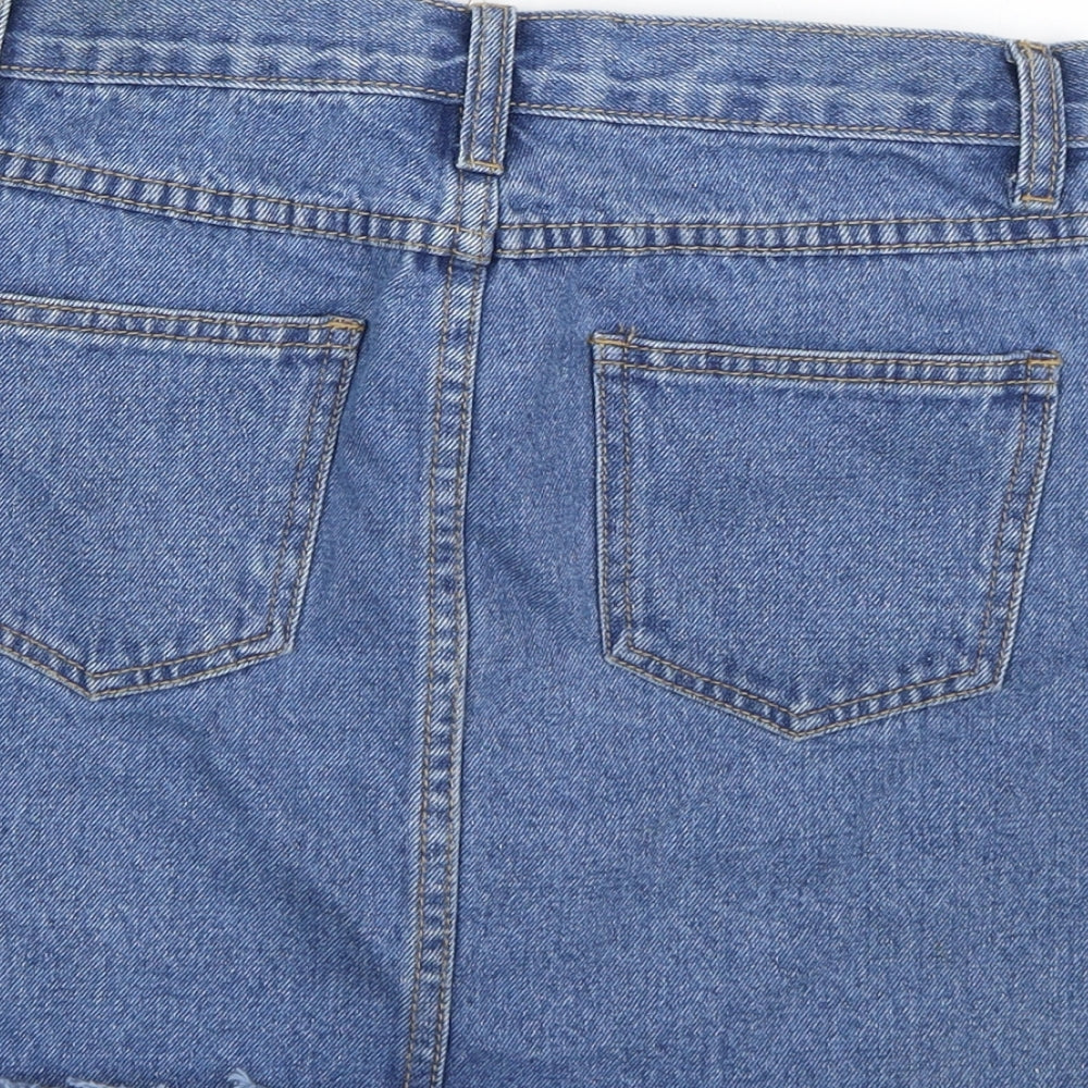 The Rockin Rev Womens Blue  Denim A-Line Skirt Size 8