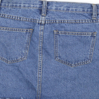 The Rockin Rev Womens Blue  Denim A-Line Skirt Size 8