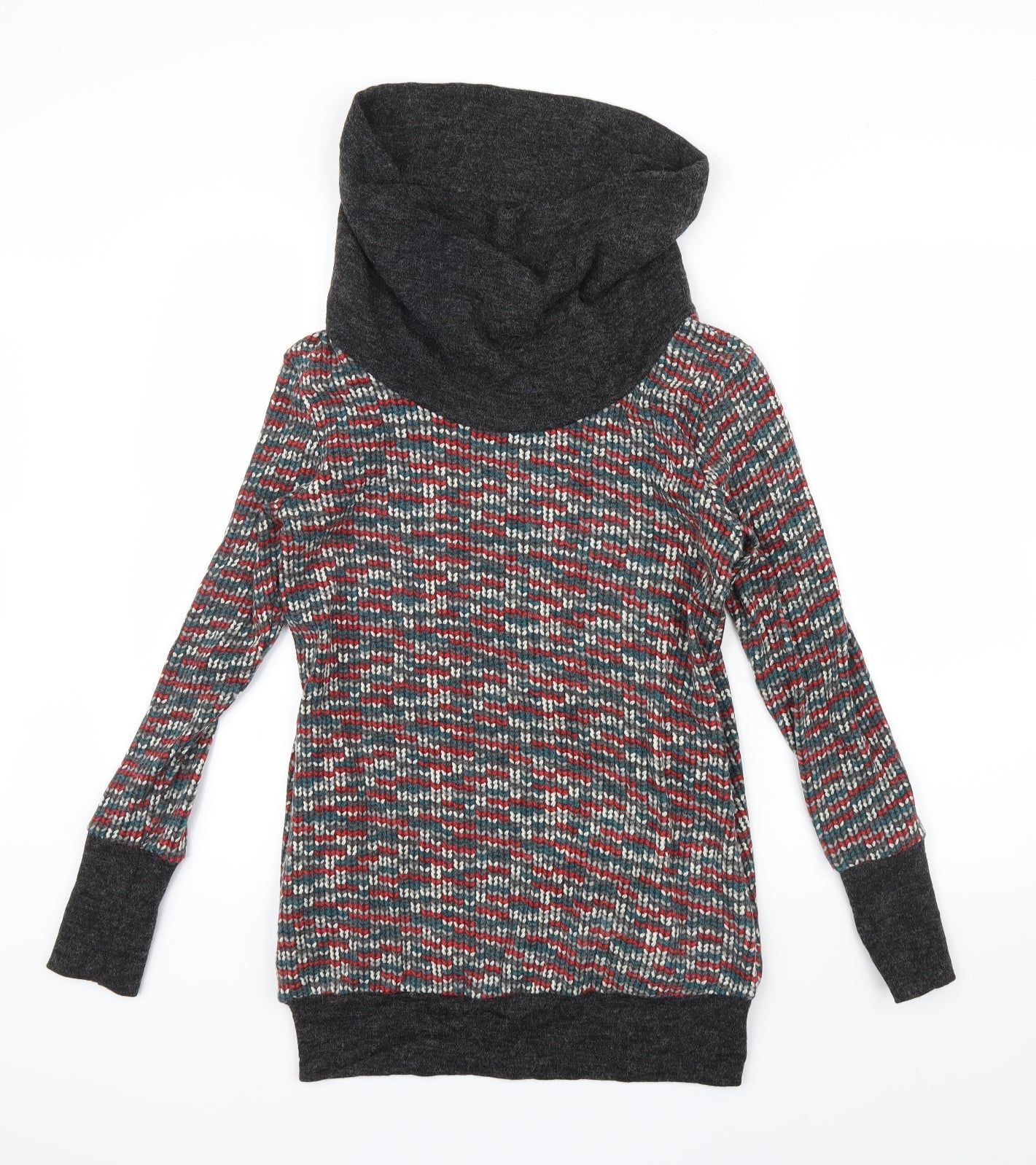 urban angel Womens Red Geometric  Pullover Jumper Size 8  - turtle neck