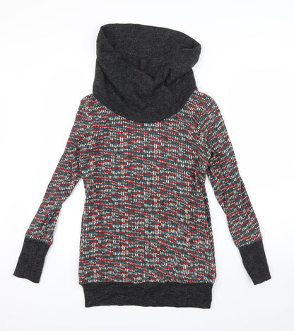 urban angel Womens Red Geometric  Pullover Jumper Size 8  - turtle neck