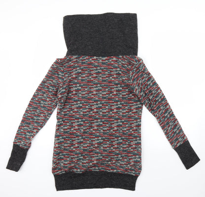 urban angel Womens Red Geometric  Pullover Jumper Size 8  - turtle neck