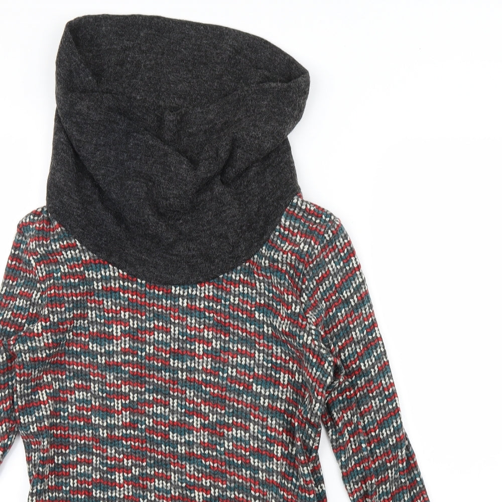 urban angel Womens Red Geometric  Pullover Jumper Size 8  - turtle neck