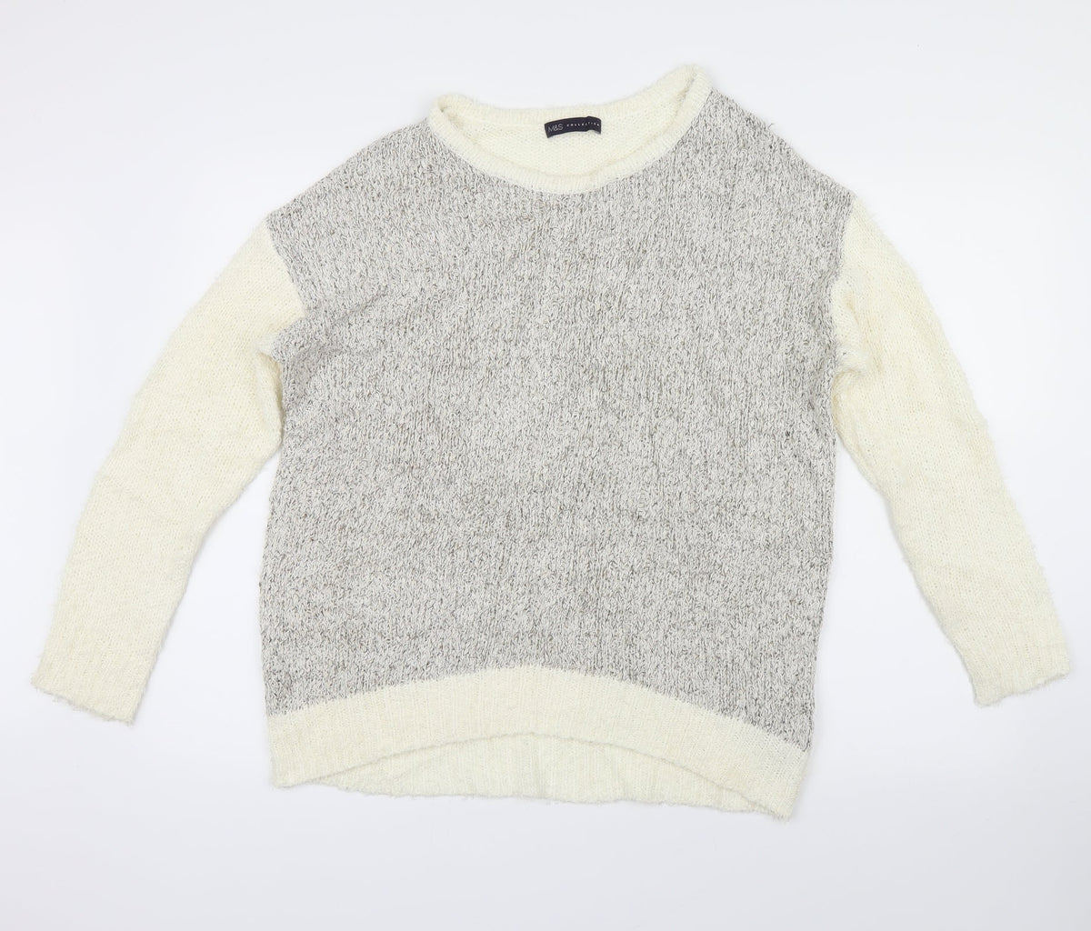 Marks & Spencer Womens White   Pullover Jumper Size 14