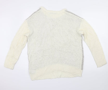 Marks & Spencer Womens White   Pullover Jumper Size 14