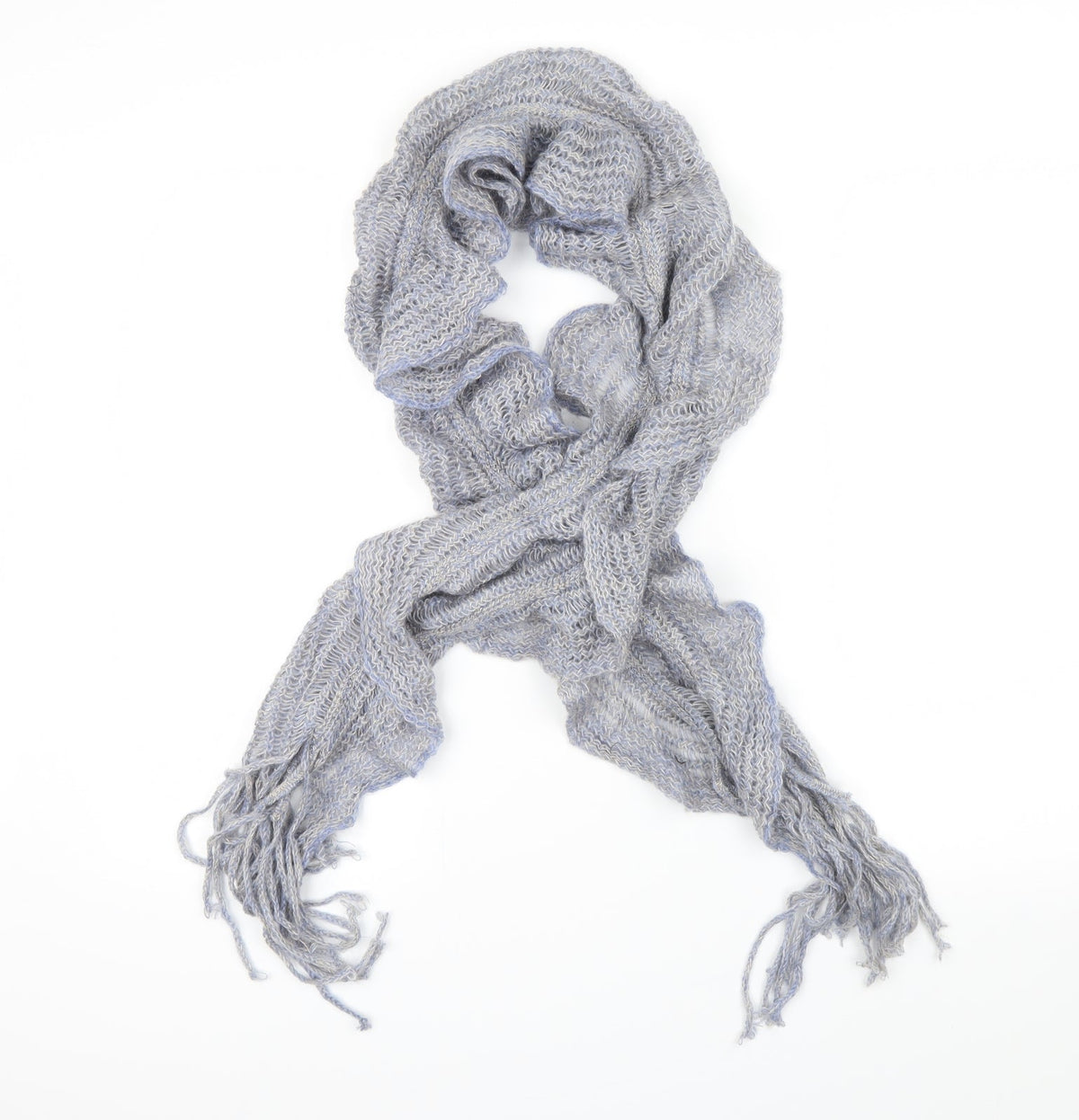 Front view of Preworn unisex grey scarf