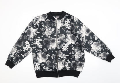 Nouvelle Womens Grey Floral  Full Zip Jumper Size 18