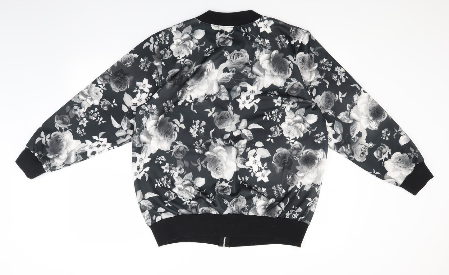 Nouvelle Womens Grey Floral  Full Zip Jumper Size 18