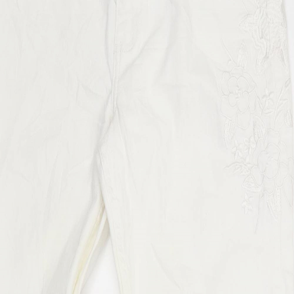 Womens UK Size 10 Marks and Spencer Slim Fit Straight White Jeans