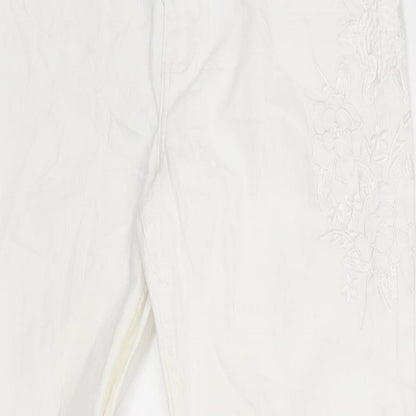 Womens UK Size 10 Marks and Spencer Slim Fit Straight White Jeans