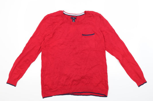 Gap Mens Red  Knit Pullover Jumper Size M  - Contrast Trim