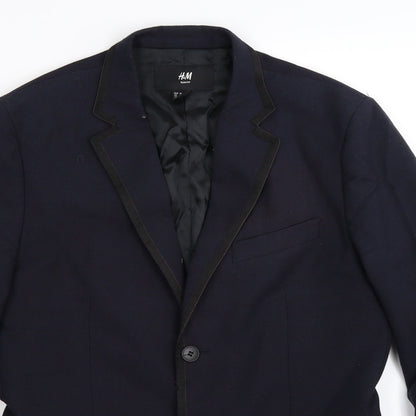 H&M Mens Blue   Jacket Suit Jacket Size 38