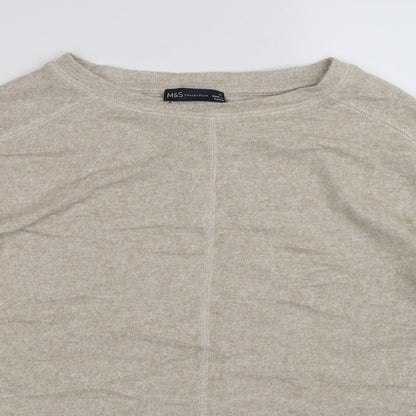 Marks & Spencer Womens Beige  Knit Pullover Jumper Size 14