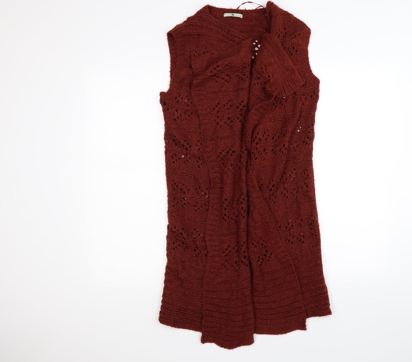 TU Womens Brown  Knit Cardigan Jumper Size 12