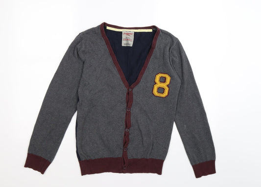 Cedar Wood State Mens Grey  Knit Cardigan Jumper Size XS