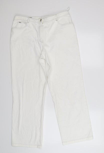 baisler Womens White  Denim Straight Jeans Size 14 L22 in
