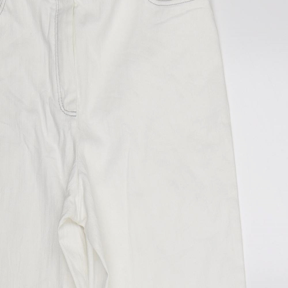 baisler Womens White  Denim Straight Jeans Size 14 L22 in