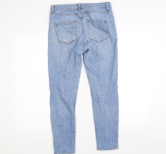 Topshop Womens Blue  Denim Skinny Jeans Size S L30 in