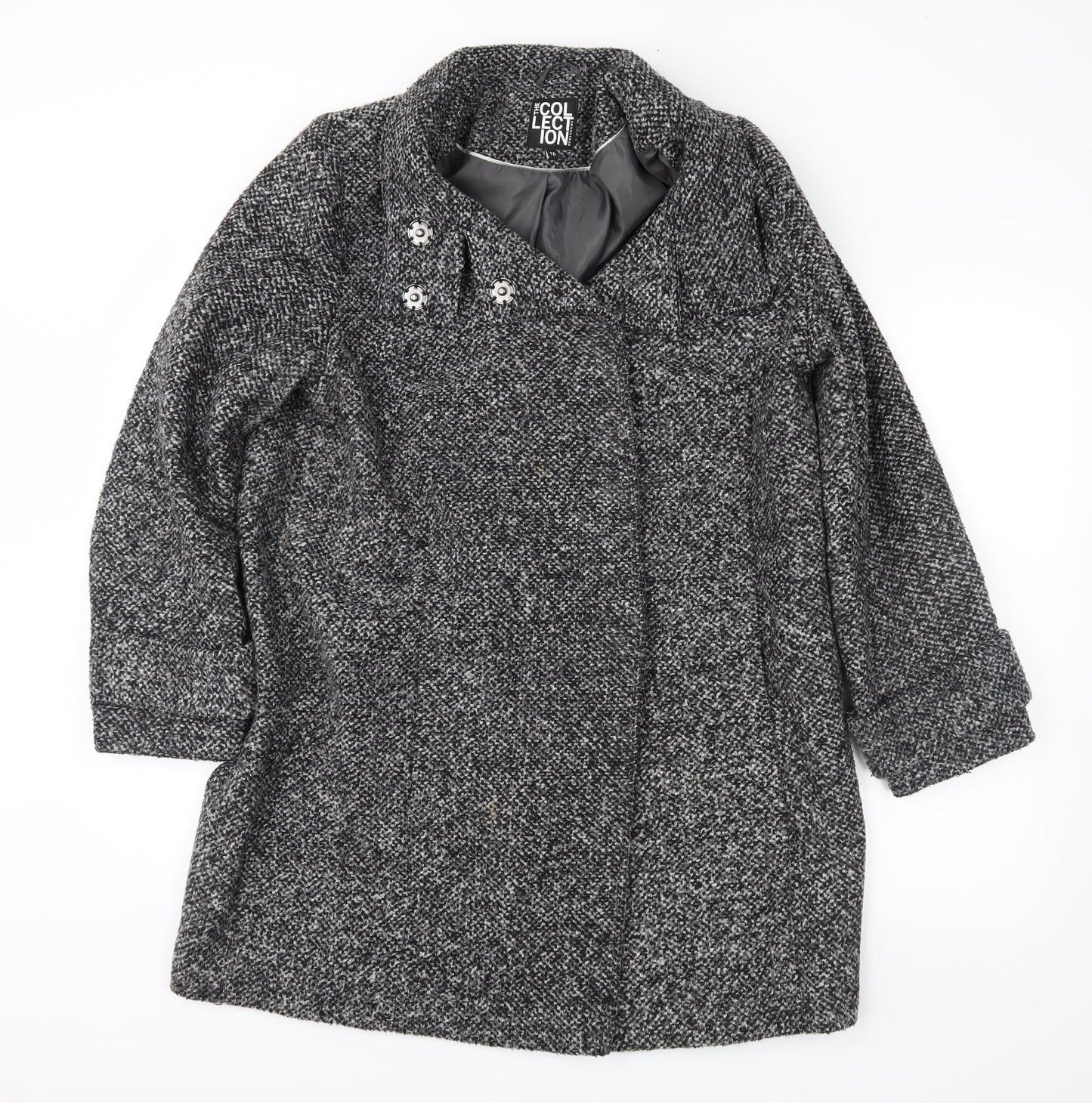 Womens UK Size 16 The Collection Grey Overcoat