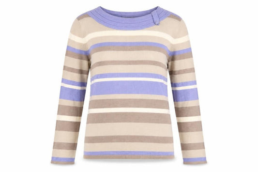 Bonmarché Womens Brown Striped  Pullover Jumper Size XS