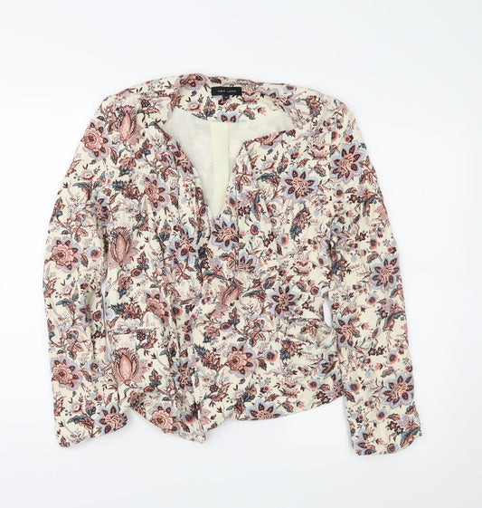 newlook Womens Beige Floral  Jacket Blazer Size 12