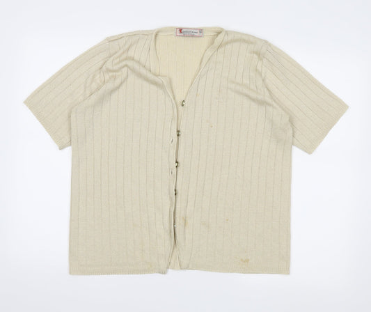 Keeno Womens Beige   Cardigan Jumper Size L