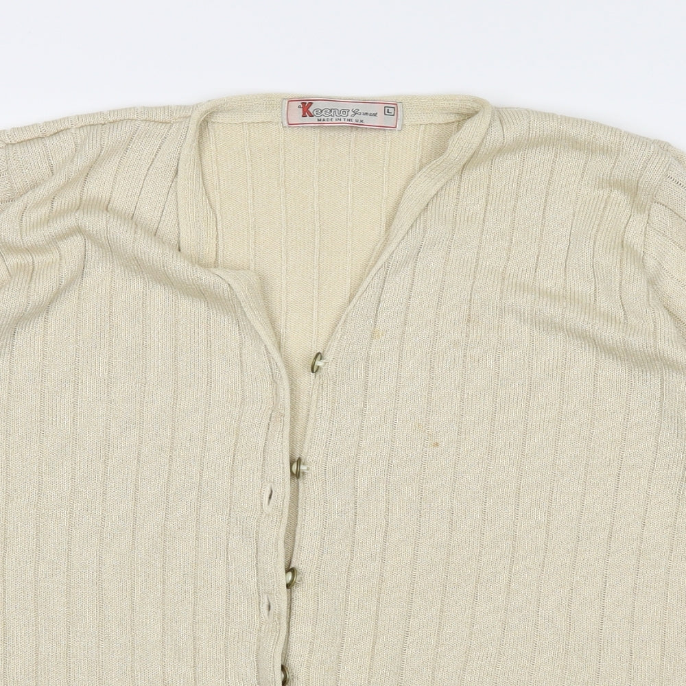 Keeno Womens Beige   Cardigan Jumper Size L