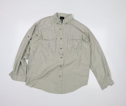 Mens UK Size M Greys Beige  Button-Up Long Sleeve Casual Shirt