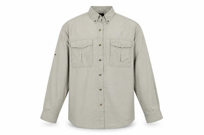 Mens UK Size M Greys Beige  Button-Up Long Sleeve Casual Shirt