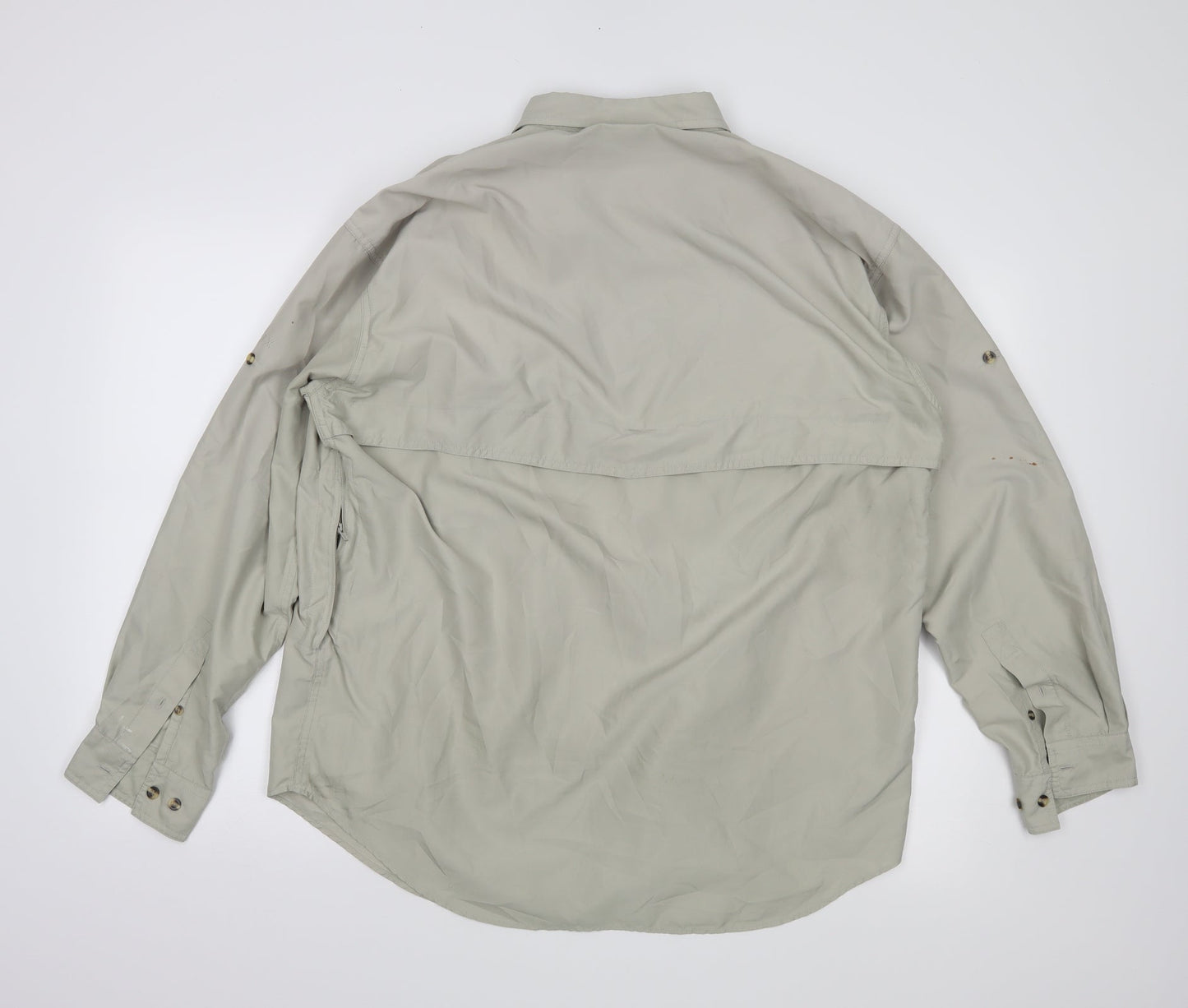Mens UK Size M Greys Beige  Button-Up Long Sleeve Casual Shirt