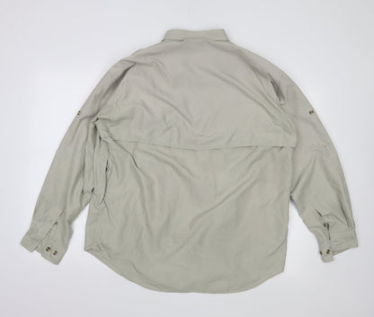 Mens UK Size M Greys Beige  Button-Up Long Sleeve Casual Shirt