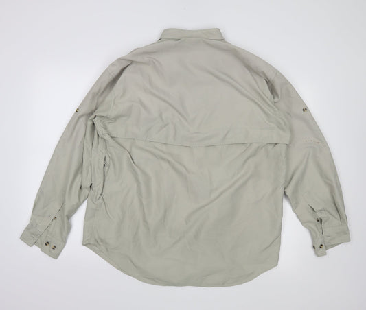 Mens UK Size M Greys Beige  Button-Up Long Sleeve Casual Shirt