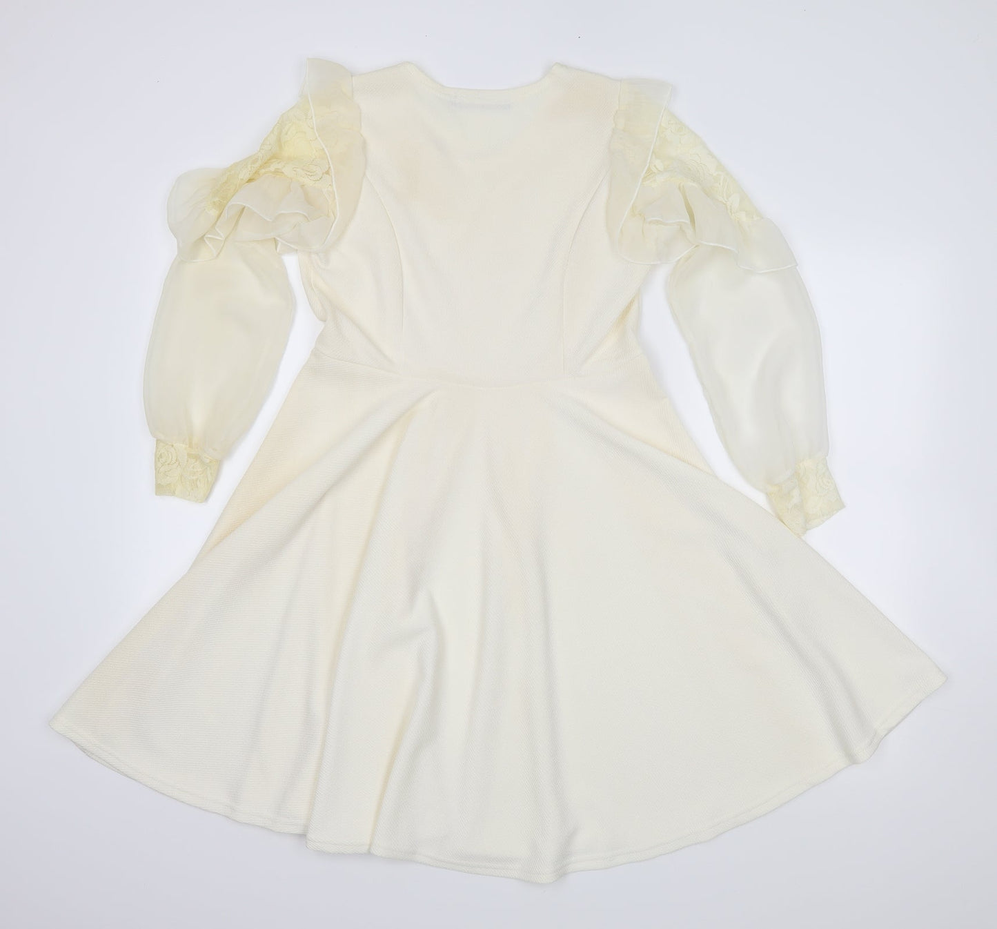 amaya Womens Ivory   Skater Dress  Size L