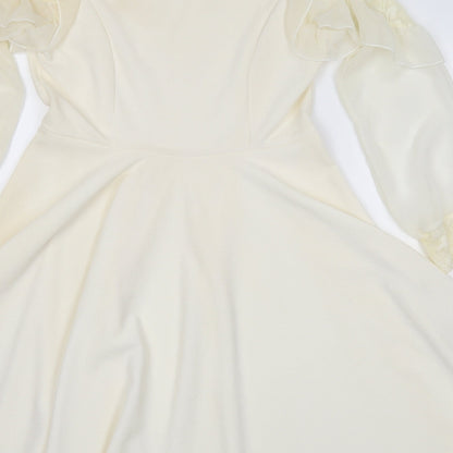 amaya Womens Ivory   Skater Dress  Size L