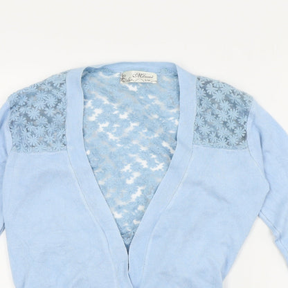 Mirumi Womens Blue Floral  Cardigan Jumper Size S  - Open