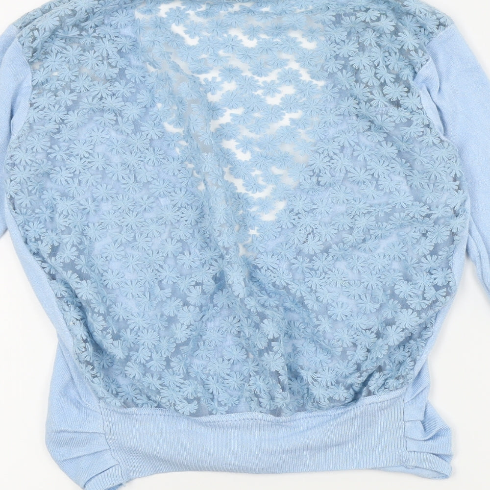 Mirumi Womens Blue Floral  Cardigan Jumper Size S  - Open