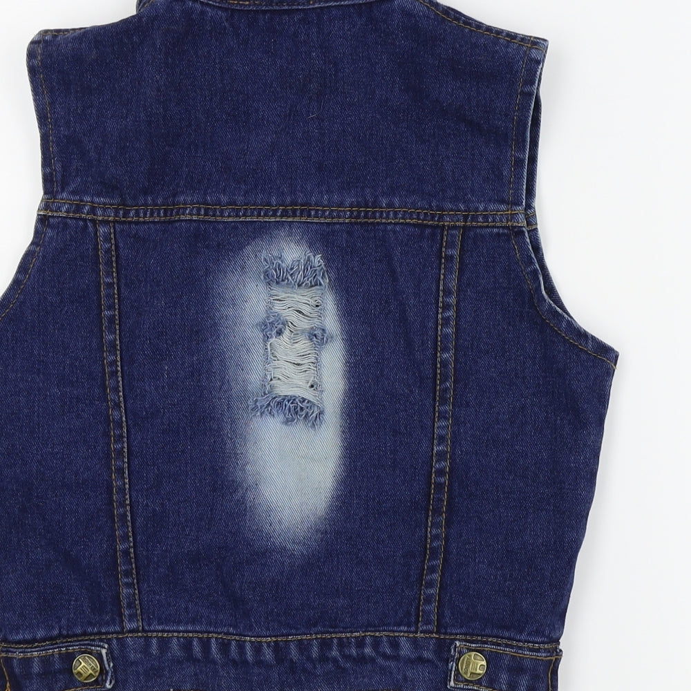 Preworn Girls Blue   Jacket Waistcoat Size S  - Distressed