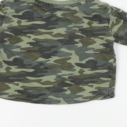Fred & flo Boys Green Camouflage  Basic T-Shirt Size 12-18 Months