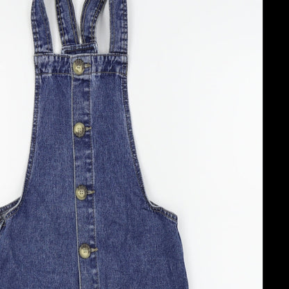 Denim & Co. Womens Blue   Pinafore/Dungaree Dress  Size 6