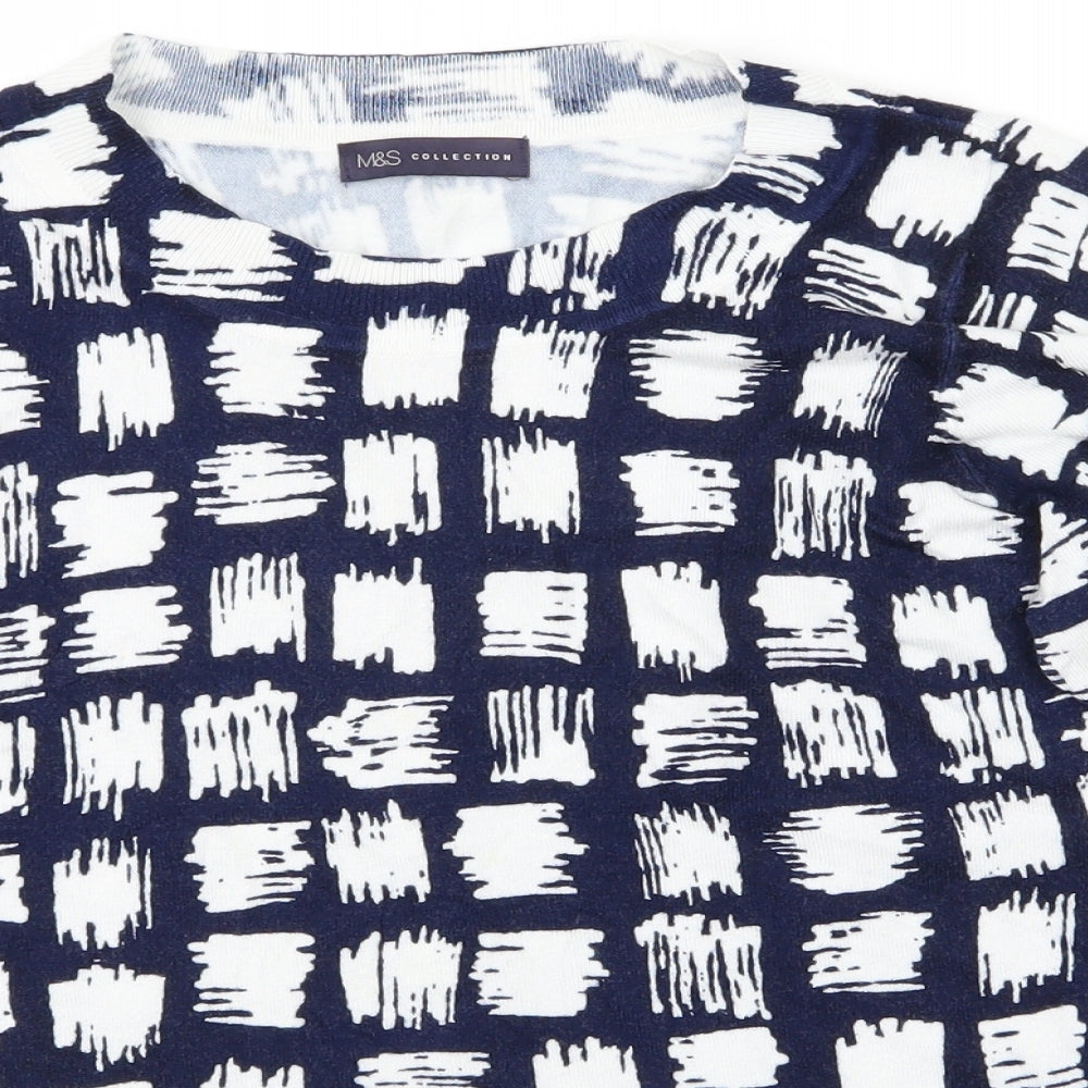 M&S Womens Blue   Basic T-Shirt Size 10