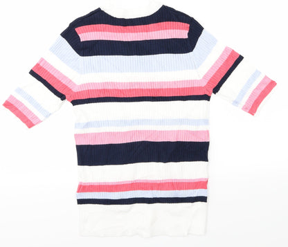 Marks & Spencer Womens Pink Striped  Pullover Jumper Size 12