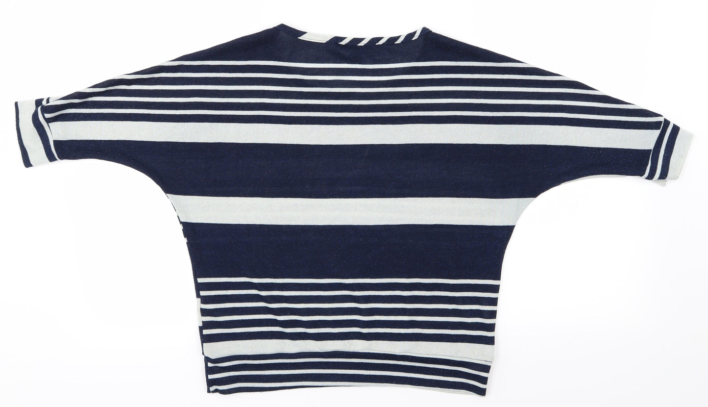 FOREVER 21 Womens Blue Striped  Basic T-Shirt Size S