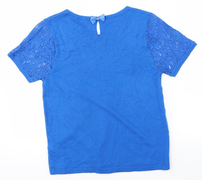 M&S Womens Blue   Basic T-Shirt Size 10