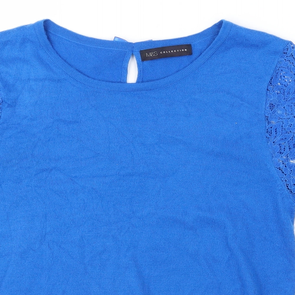 M&S Womens Blue   Basic T-Shirt Size 10