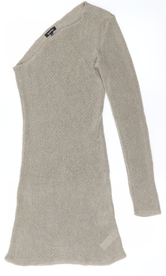 Boohoo Womens Gold   Shirt Dress  Size L