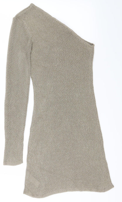 Boohoo Womens Gold   Shirt Dress  Size L